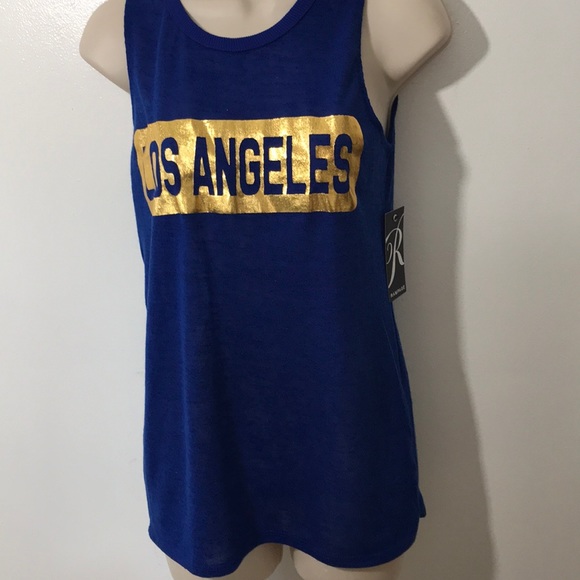 Rampage Blue/Gold Surplice Back Tank Top Sz S NWT - Picture 2 of 5